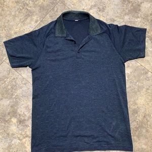 Lululemon short sleeve polo blue w/ green